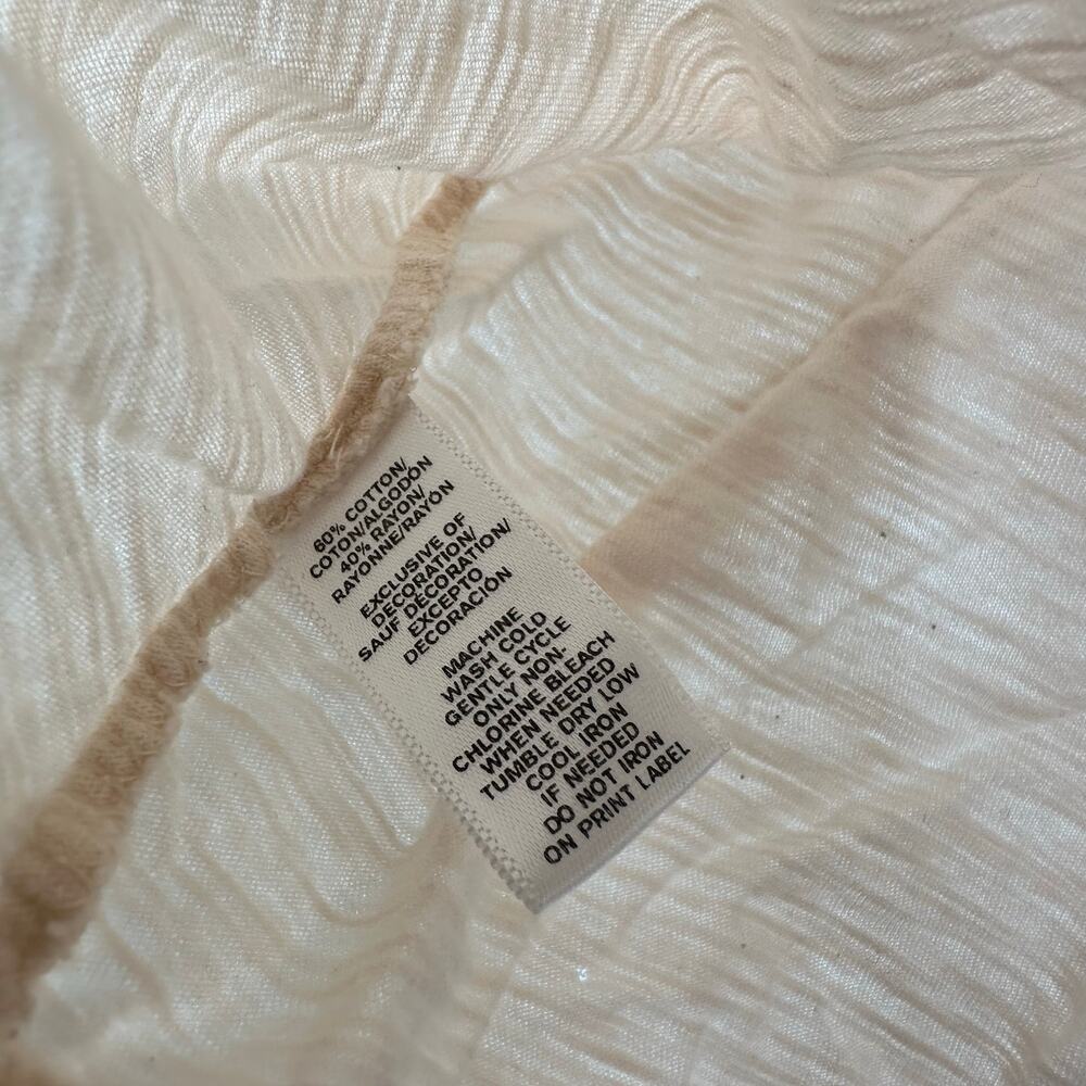 Loft Size Large Long Sleeve Blouse Top Shirt Tan Beige‎ Color Cotton Blend - Picture 4 of 4